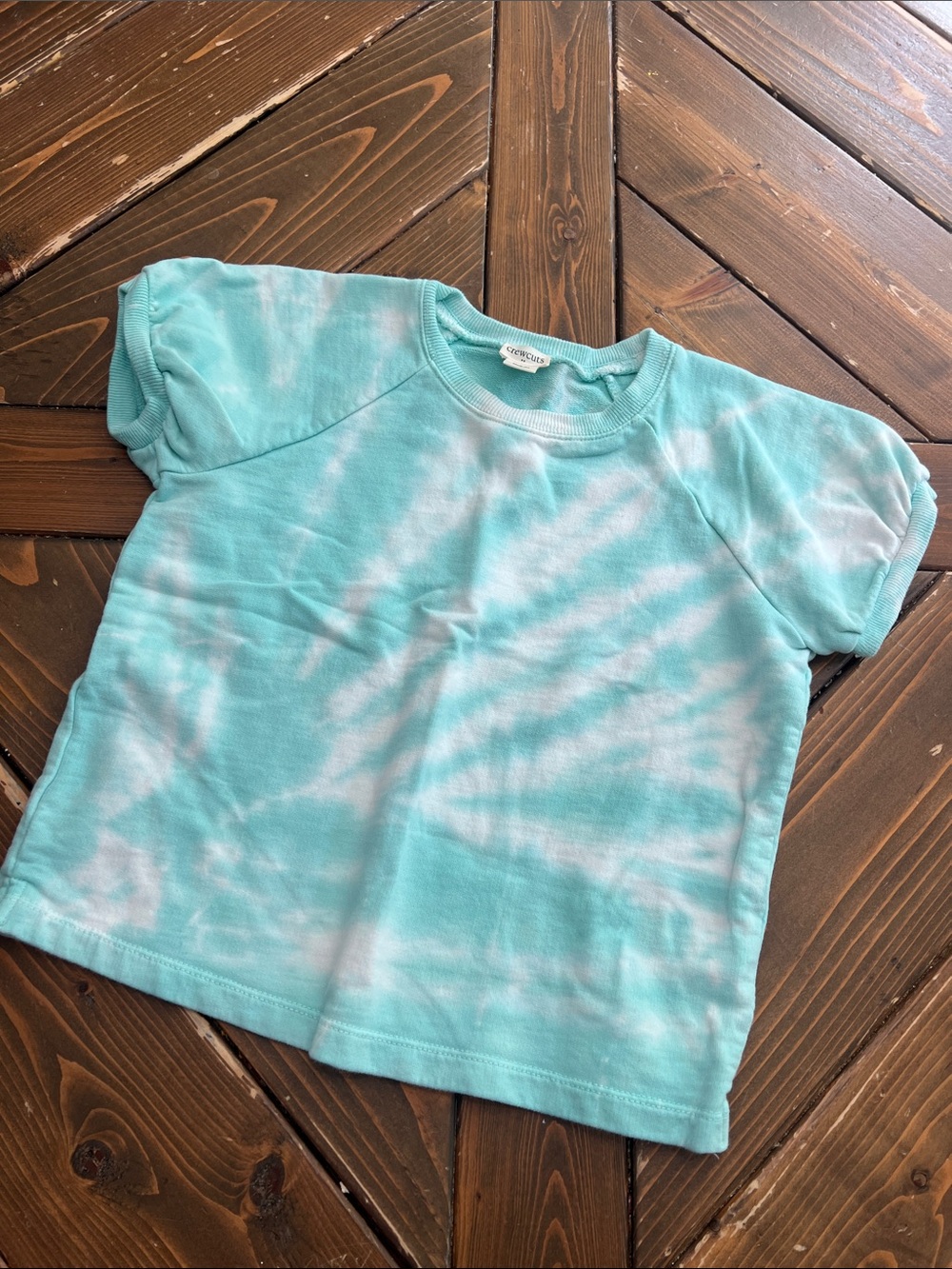 Girls Crewcuts Tie-Dye Short Sleeve Tee - Aqua